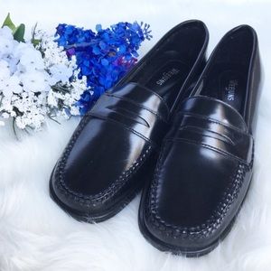 Black Leather Weejuns Squared Toe